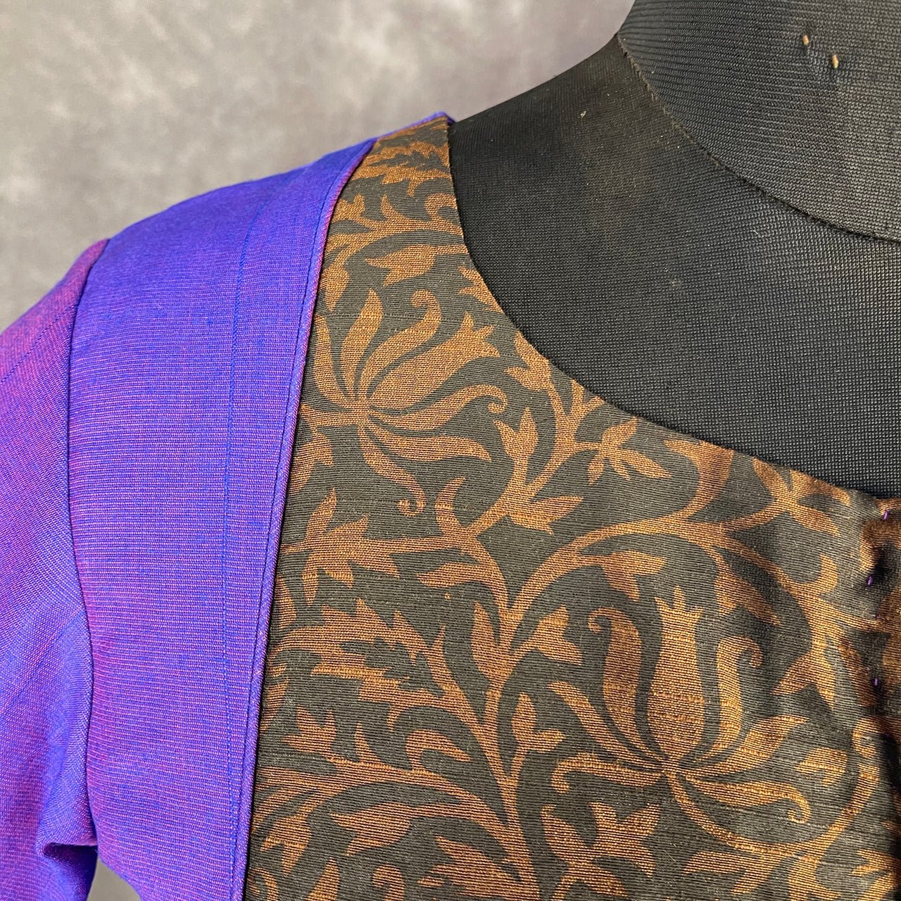 Greeky Blush Purple / Brown Coloured Cotto Silk/Cotton Silk Printed Ready to Wear Blouse - kapda Tailor - Distacart