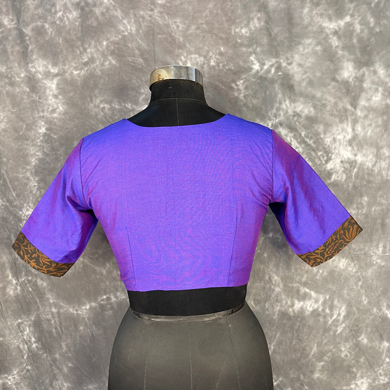 Greeky Blush Purple / Brown Coloured Cotto Silk/Cotton Silk Printed Ready to Wear Blouse - kapda Tailor - Distacart