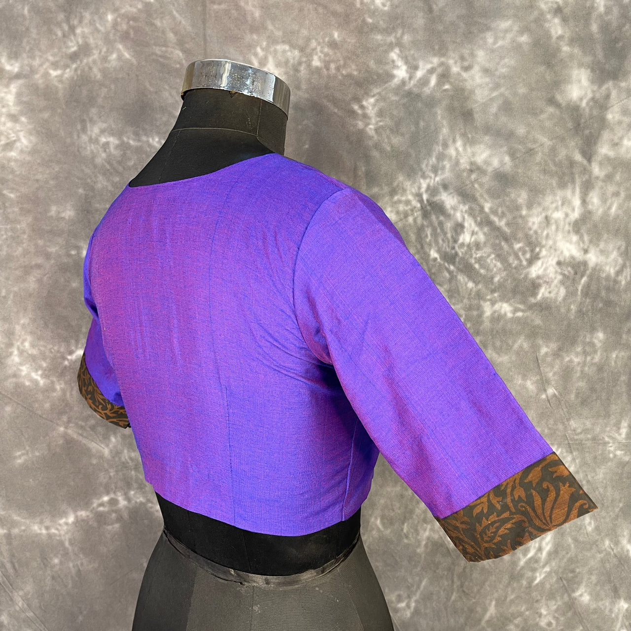 Greeky Blush Purple / Brown Coloured Cotto Silk/Cotton Silk Printed Ready to Wear Blouse - kapda Tailor - Distacart