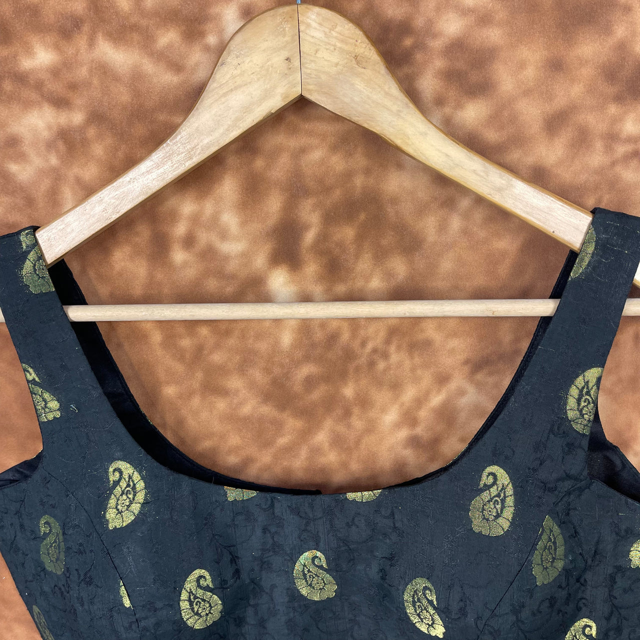 Raven Black Forest Coloured Broket Cotton Ready to Wear Blouse - kapda Tailor - Distacart
