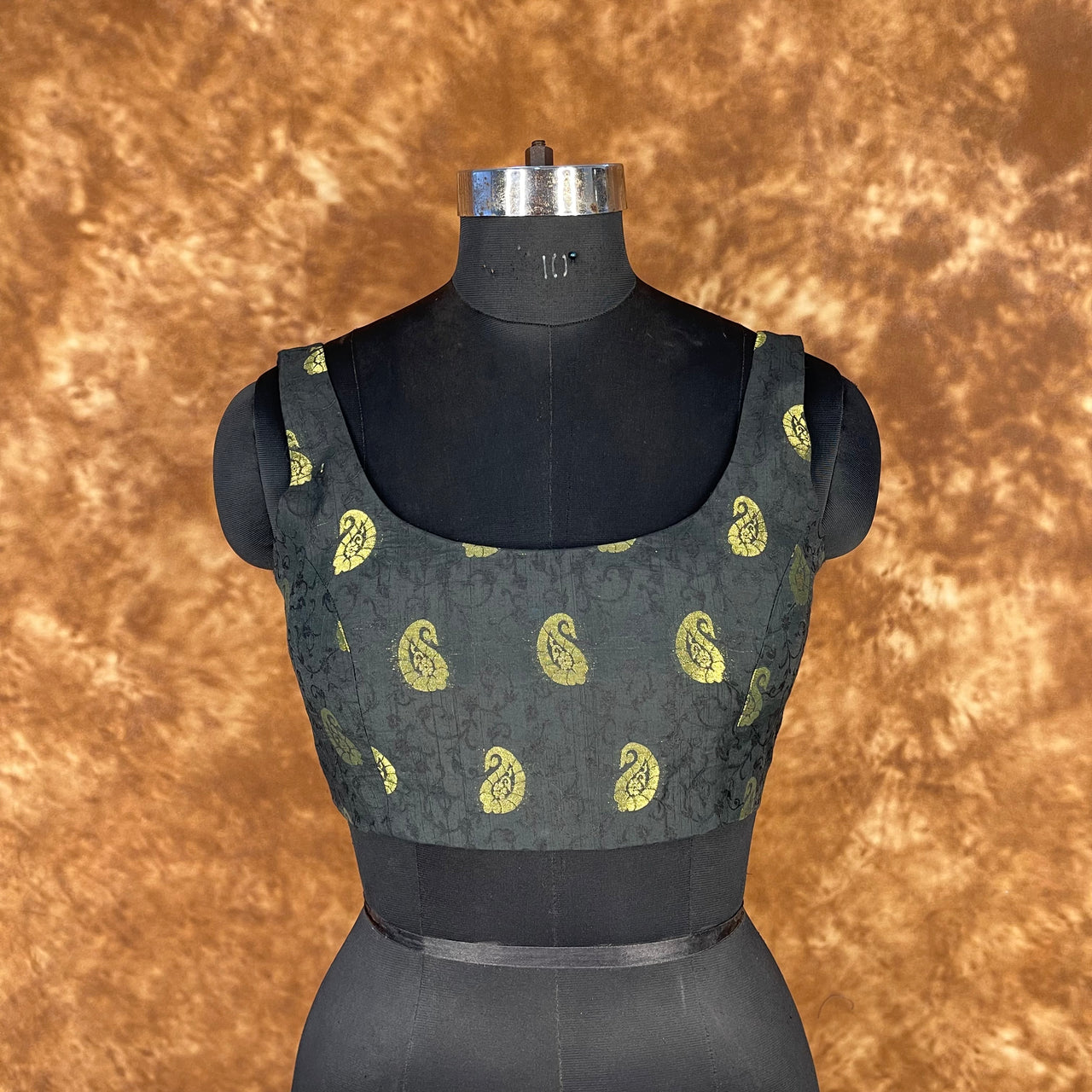 Raven Black Forest Coloured Broket Cotton Ready to Wear Blouse - kapda Tailor - Distacart