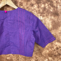 Thumbnail for Nebula Fade Purple Coloured Handloom Cotton Ready to Wear Blouse - kapda Tailor - Distacart