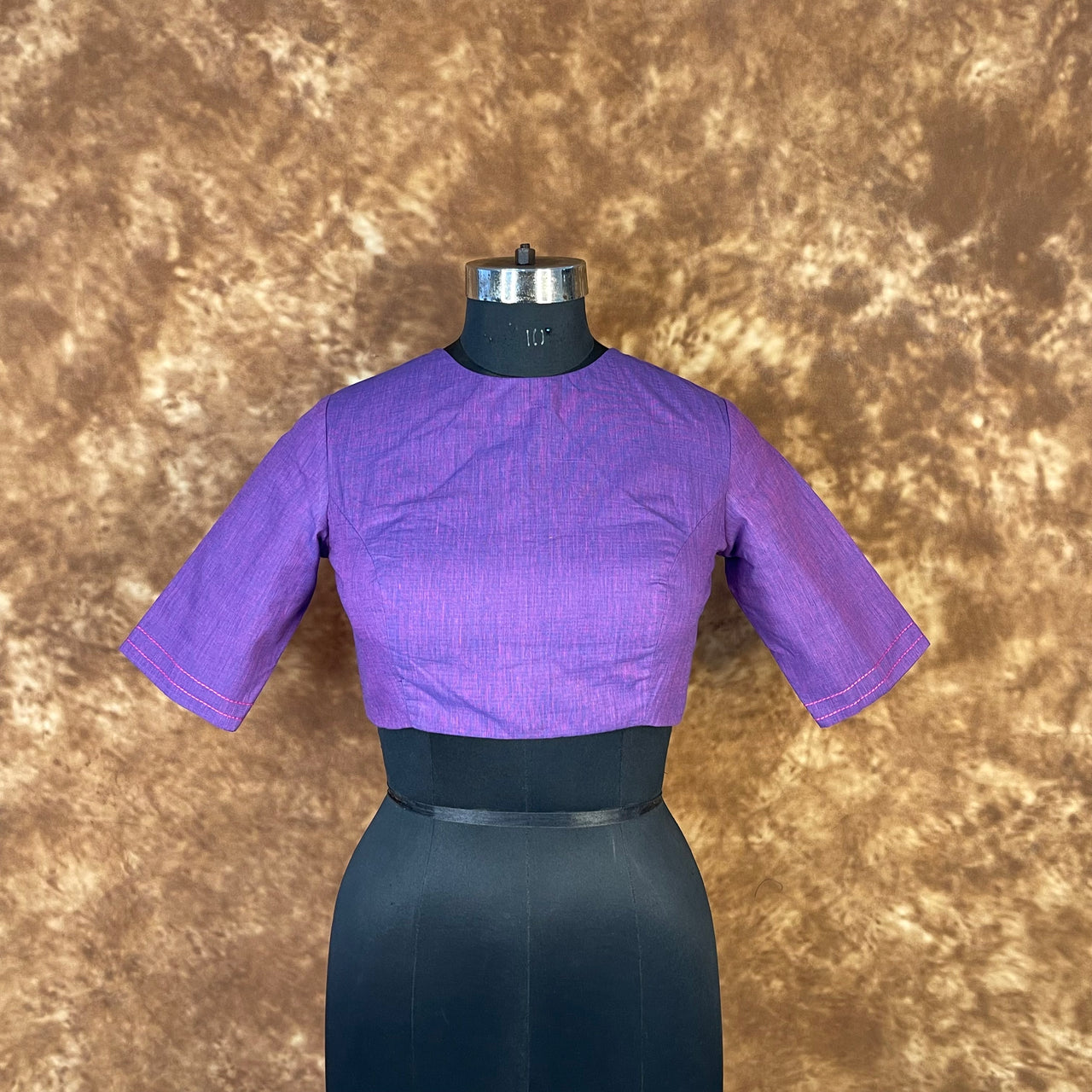 Nebula Fade Purple Coloured Handloom Cotton Ready to Wear Blouse - kapda Tailor - Distacart