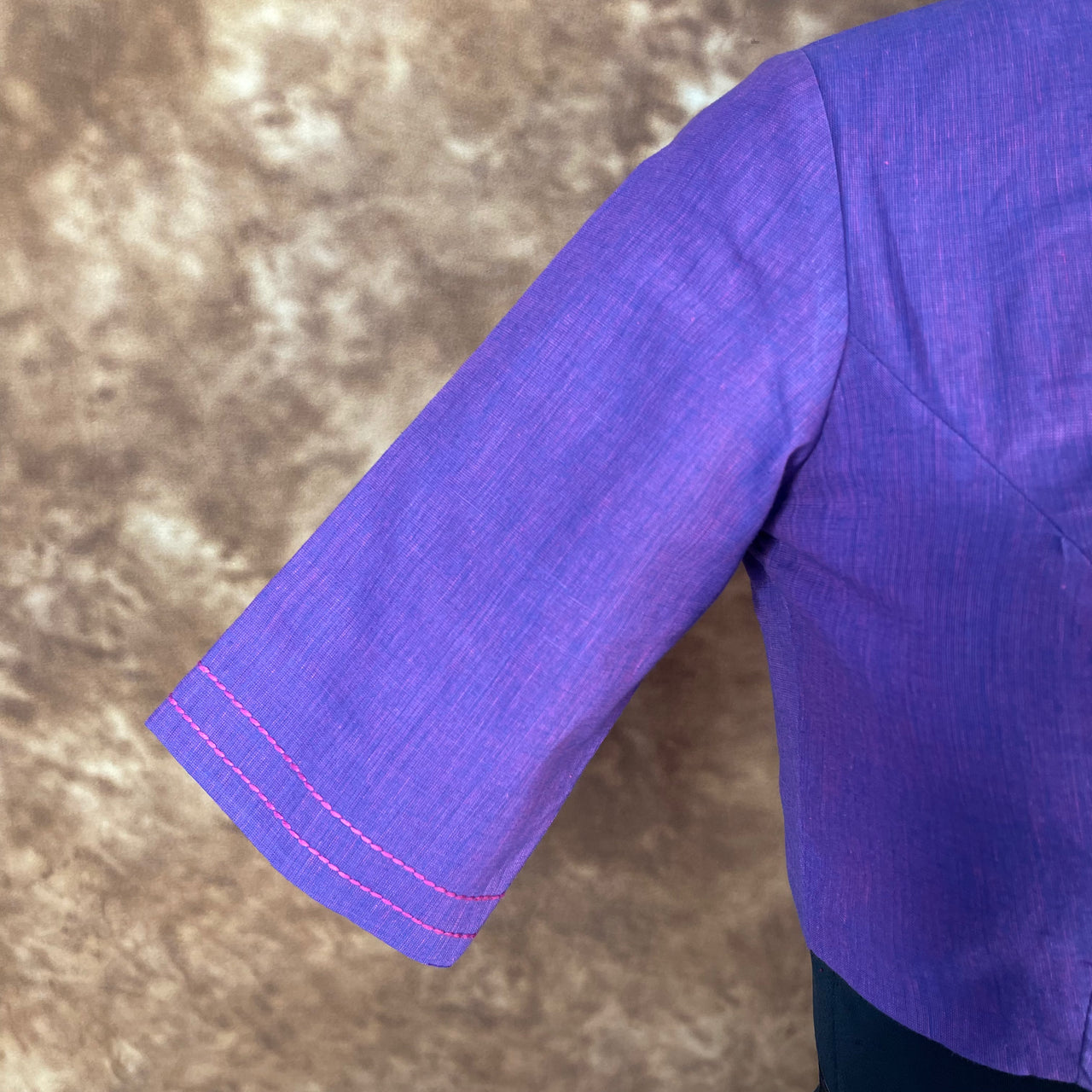 Nebula Fade Purple Coloured Handloom Cotton Ready to Wear Blouse - kapda Tailor - Distacart