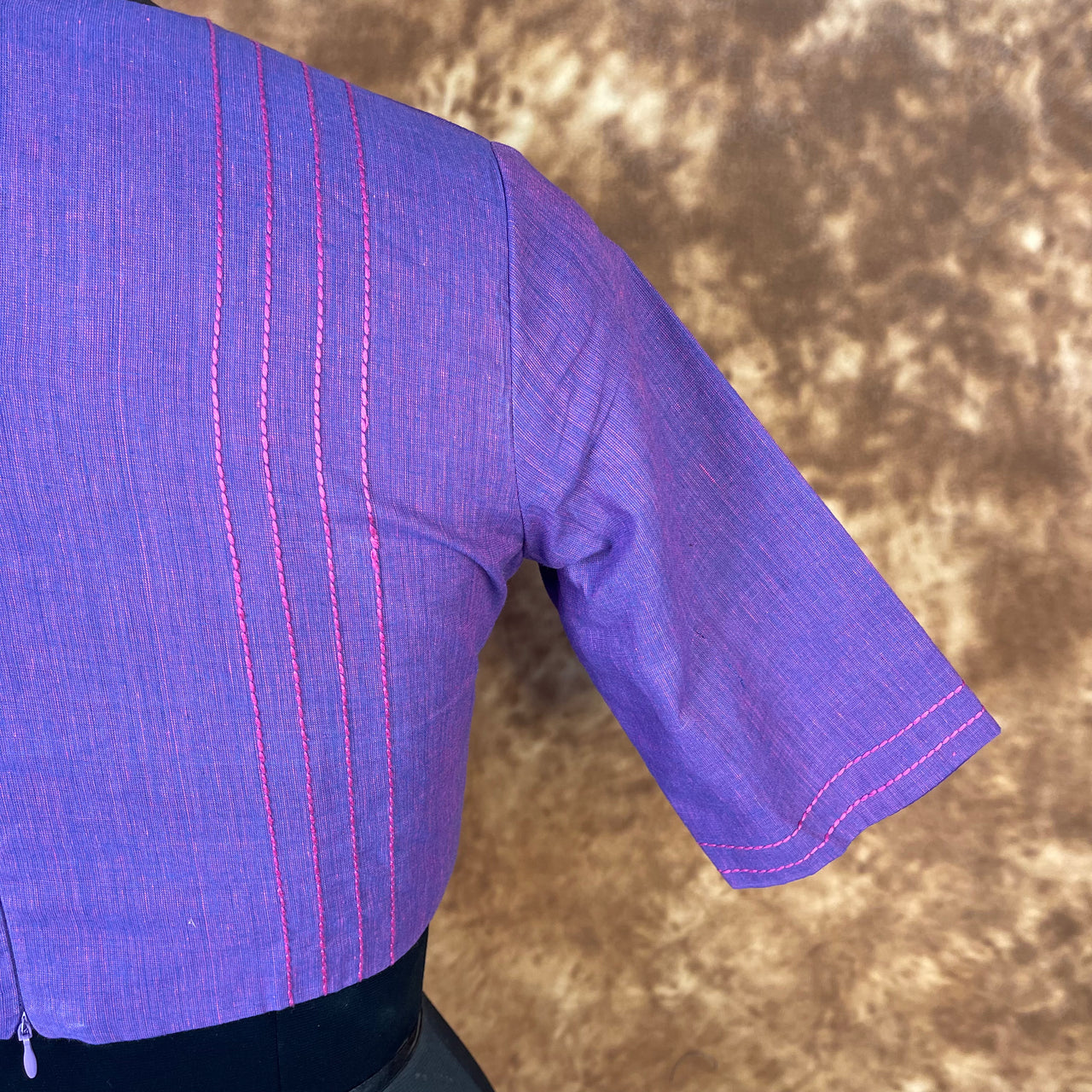 Nebula Fade Purple Coloured Handloom Cotton Ready to Wear Blouse - kapda Tailor - Distacart
