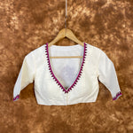 Thumbnail for Jumaani Jashn Off White Coloured Slub Cotton Ready to Wear Blouse - kapda Tailor - Distacart