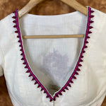 Thumbnail for Jumaani Jashn Off White Coloured Slub Cotton Ready to Wear Blouse - kapda Tailor - Distacart