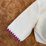 Thumbnail for Jumaani Jashn Off White Coloured Slub Cotton Ready to Wear Blouse - kapda Tailor - Distacart