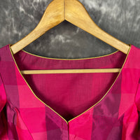 Thumbnail for Piped Pleasure Rani Pink Coloured Silk Ready to Wear Blouse - kapda Tailor - Distacart