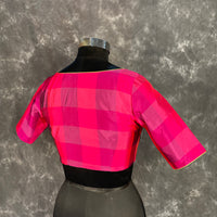 Thumbnail for Piped Pleasure Rani Pink Coloured Silk Ready to Wear Blouse - kapda Tailor - Distacart