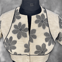 Thumbnail for Baadal Ki Chaoon Beige Coloured Cota Cotton/Jute Cotton Ready to Wear Blouse - kapda Tailor - Distacart