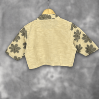 Thumbnail for Baadal Ki Chaoon Beige Coloured Cota Cotton/Jute Cotton Ready to Wear Blouse - kapda Tailor - Distacart