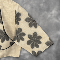 Thumbnail for Baadal Ki Chaoon Beige Coloured Cota Cotton/Jute Cotton Ready to Wear Blouse - kapda Tailor - Distacart