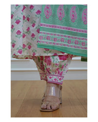 Thumbnail for NOZ2TOZ Women White Floral Print Viscose Rayon Kurta And Pant Set