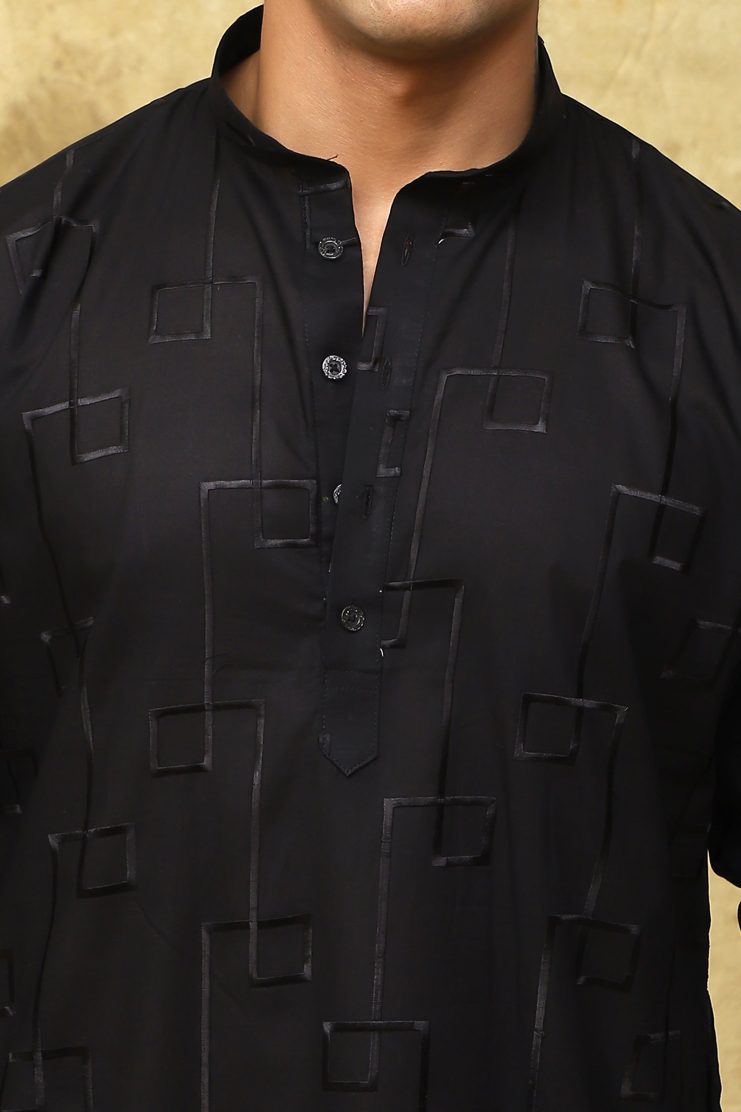 Bluesaanchi Men's Cotton Zari Embroidered Kurta Set - Black - Distacart