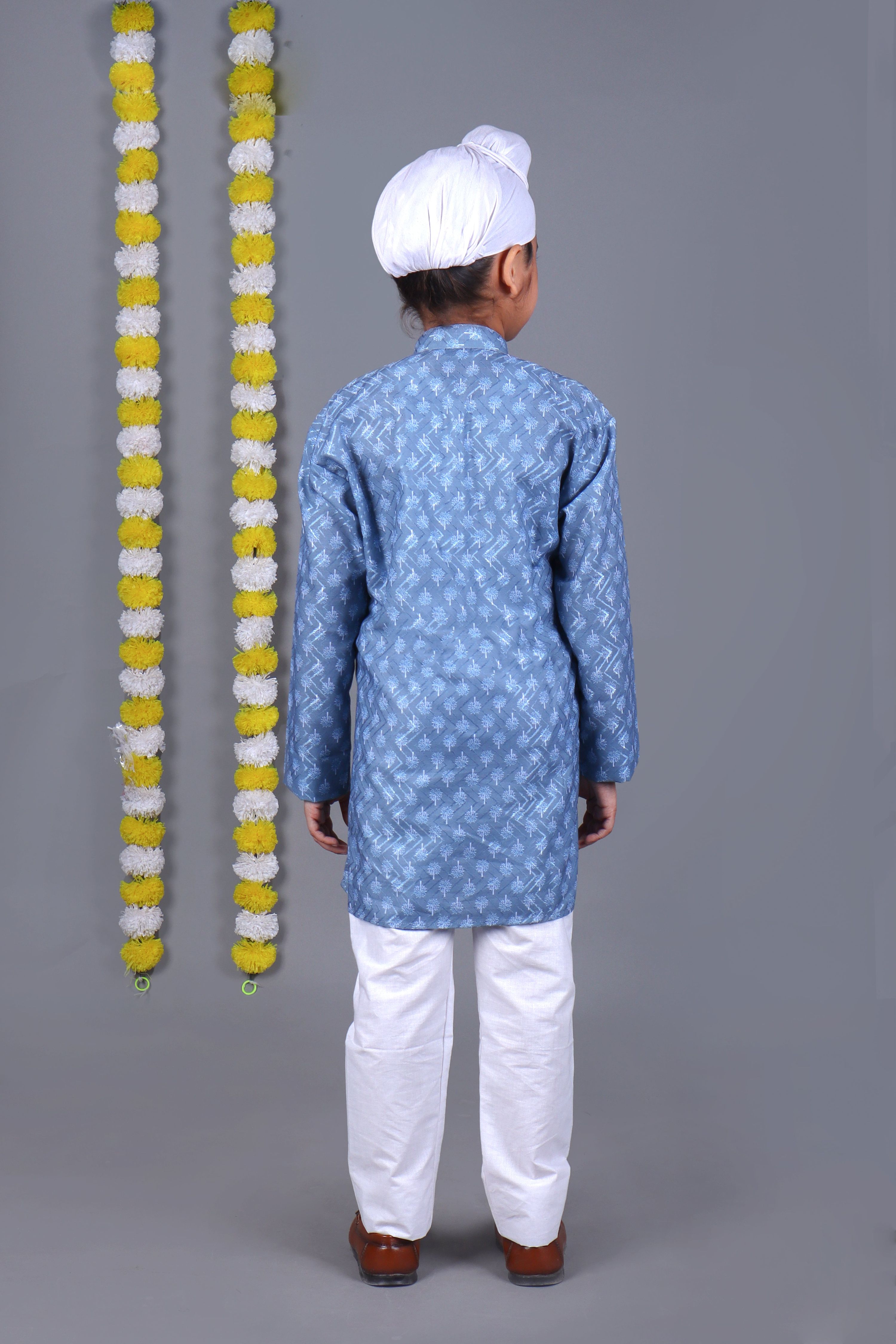 Bluesaanchi Sky Blue Printed Kurta Set – Elegant & Classic for Your Little One - Distacart