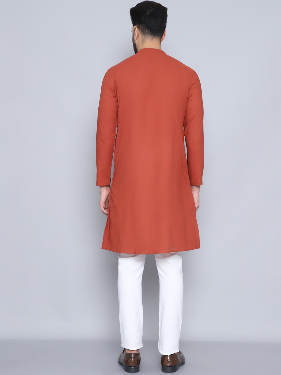 Even Apparels Men's Pure Cotton Rust Sherwani Kurta - Distacart
