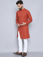 Thumbnail for Even Apparels Men's Pure Cotton Rust Sherwani Kurta - Distacart