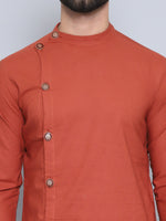 Thumbnail for Even Apparels Men's Pure Cotton Rust Sherwani Kurta - Distacart