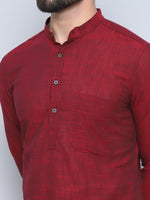 Thumbnail for Even Apparels Men's Pure Cotton Maroon Kurta - Distacart