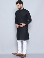 Thumbnail for Even Apparels Men's Pure Cotton Black Kurta - Distacart