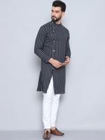 Thumbnail for Even Apparels Men's Pure Cotton Black Sherwani Kurta - Distacart