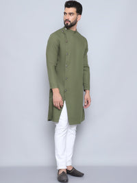 Thumbnail for Even Apparels Men's Pure Cotton Green Sherwani Kurta