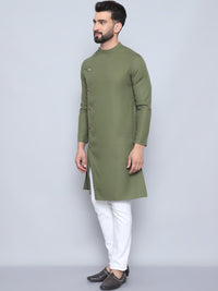 Thumbnail for Even Apparels Men's Pure Cotton Green Sherwani Kurta