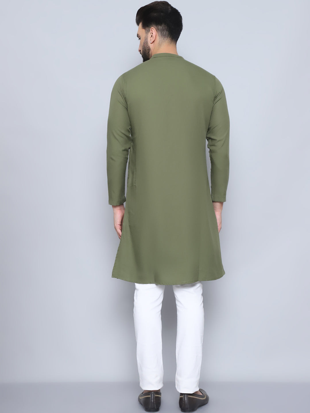 Even Apparels Men's Pure Cotton Green Sherwani Kurta