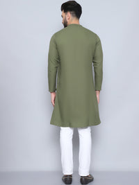 Thumbnail for Even Apparels Men's Pure Cotton Green Sherwani Kurta