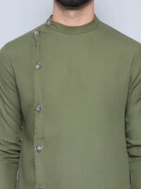 Thumbnail for Even Apparels Men's Pure Cotton Green Sherwani Kurta