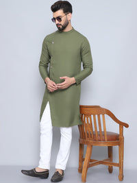 Thumbnail for Even Apparels Men's Pure Cotton Green Sherwani Kurta
