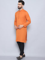 Thumbnail for Even Apparels Men's Pure Cotton Orange Kurta - Distacart