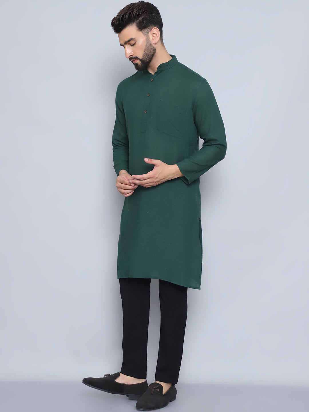 Even Apparels Men's Pure Cotton Green Kurta - Distacart