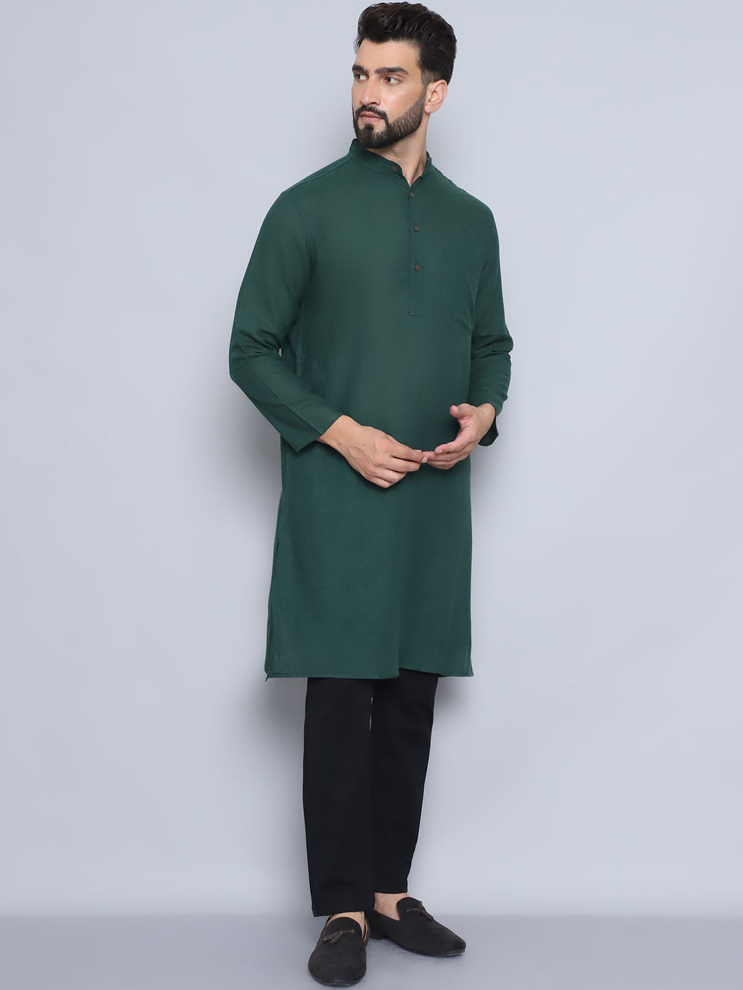 Even Apparels Men's Pure Cotton Green Kurta - Distacart
