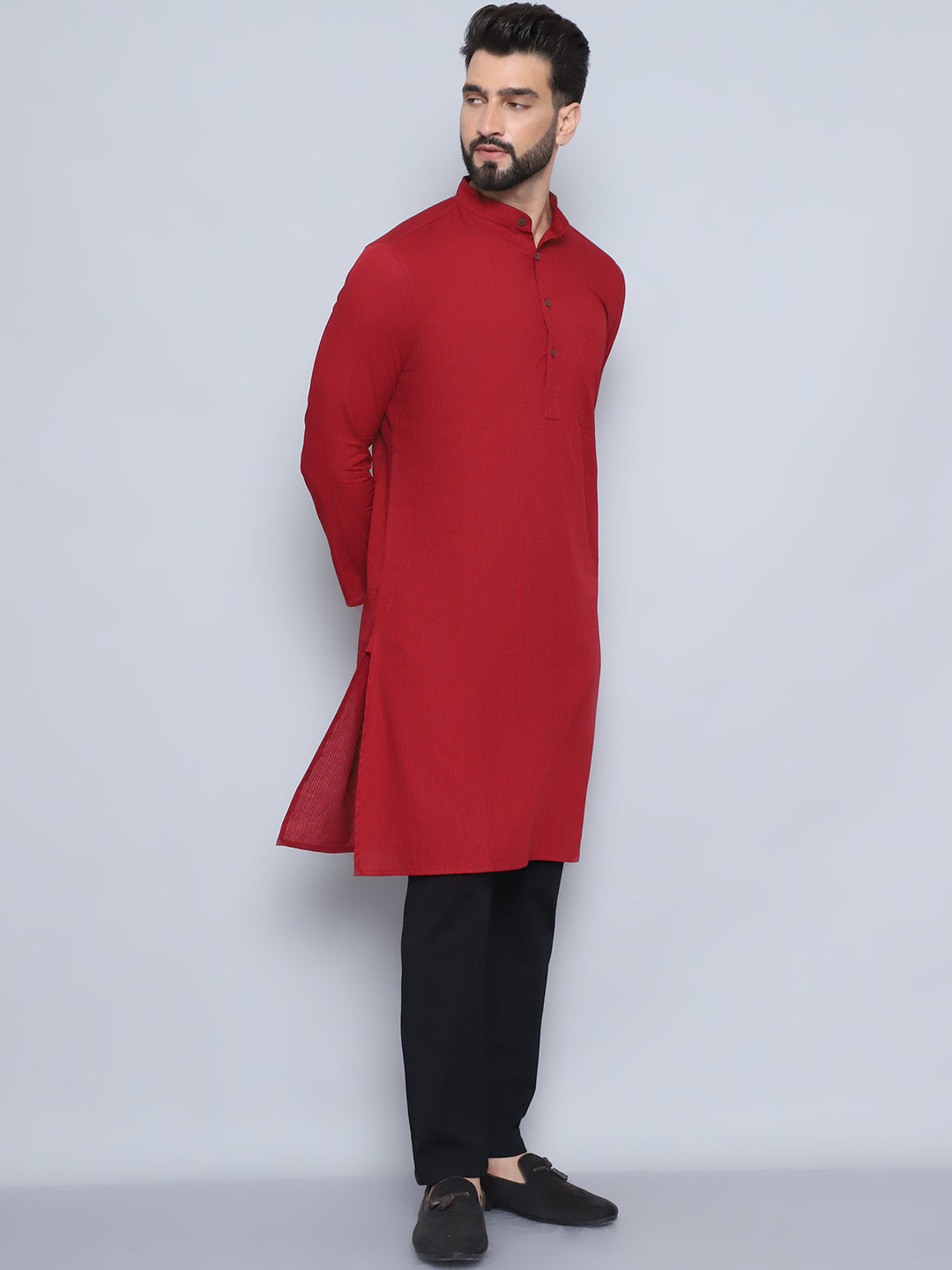 Even Apparels Men's Pure Cotton Maroon Kurta - Distacart