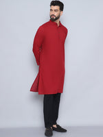 Thumbnail for Even Apparels Men's Pure Cotton Maroon Kurta - Distacart