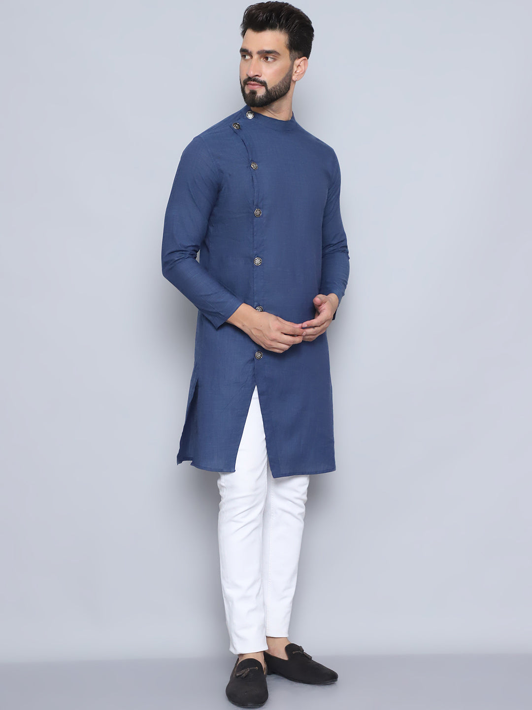 Even Apparels Men's Pure Cotton Grey Sherwani Kurta - Distacart