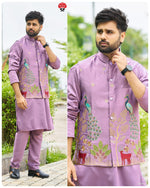 Thumbnail for SDF Ready to Wear Purple Kurta Koti Pyjama set