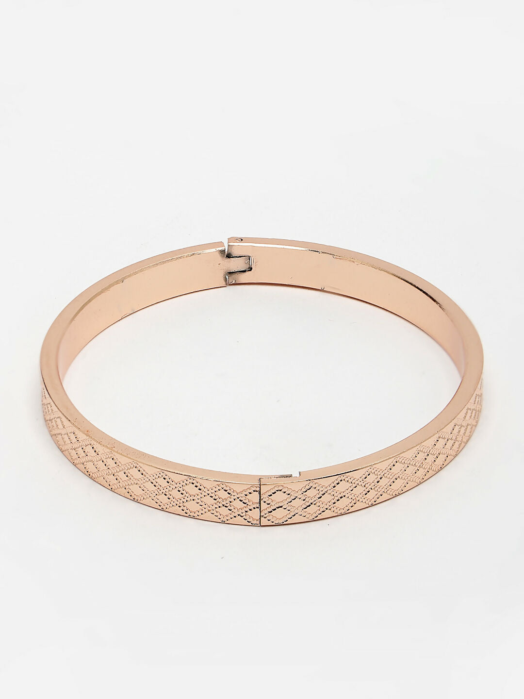 NVR Men's Rose Gold Stainless Steel Kada Bracelet - Distacart