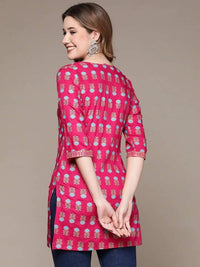 Thumbnail for Anubhutee Pink Ethnic Motifs Printed Kurti - Distacart