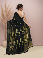 Thumbnail for Joban Fashion Black Cotton Blend Jamdani Saree