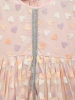 Thumbnail for Ahalyaa Pink Net Glitter Print kids Dress For Girls - Distacart
