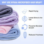 Thumbnail for Nykaa Naturals Microfiber Hair Wrap for Frizz Free & Shiny Hair - Blue - Distacart