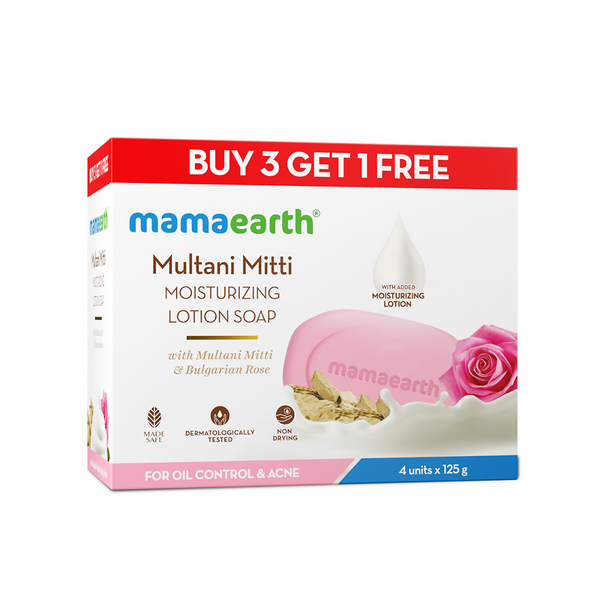 Mamaearth Multani Mitti Moisturizing Lotion Soap (Buy 3 Get 1 Free) - Limited Time Offer - Distacart