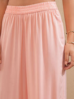 Thumbnail for Vishudh Peach-Coloured Floral Embroidered Thread Work Straight Kurta With Palazzos - Distacart