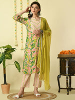 Thumbnail for Myshka Women's Multi Pure Cotton Kurta & Palazzos With Dupatta Party Sets - Distacart