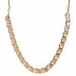 Thumbnail for Leaf Shaped Neckpiece in Kundan and American Diamonds (Gold) - Ruby Raang - Distacart