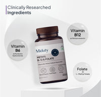 Thumbnail for Miduty by Palak Notes Methyl B-12 & Folate Chewable Tablets - Distacart