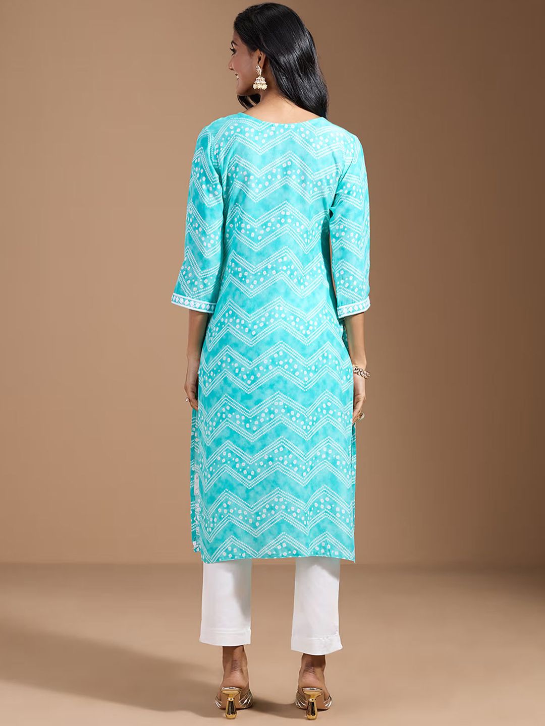 Ode by House of Pataudi Women Ethnic Motifs Embroidered Chikankari Kurta - Distacart